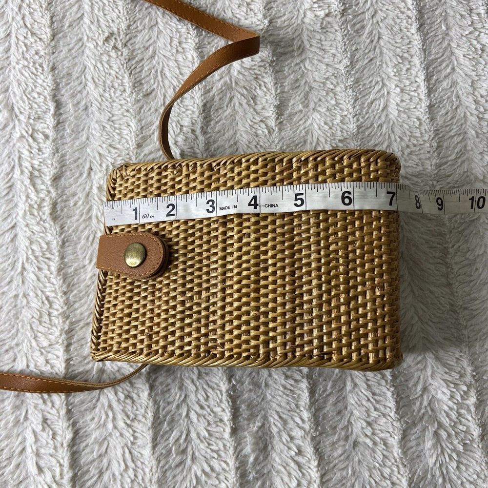 Woven Crossbody Phone Bag in Tan - Picture 7 of 10